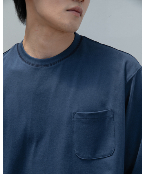 WORTHWHILE MOVEMENT(ワースワイルムーブメント)の「スティッチポケットロングスリーブTシャツ(ダークブルー)(Tシャツ/カットソー・レディース・その他・LARGE/X-LARGE)」の3枚目の写真