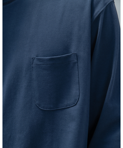WORTHWHILE MOVEMENT(ワースワイルムーブメント)の「スティッチポケットロングスリーブTシャツ(ダークブルー)(Tシャツ/カットソー・レディース・その他・LARGE/X-LARGE)」の4枚目の写真
