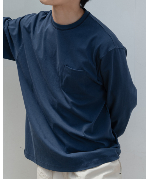 WORTHWHILE MOVEMENT(ワースワイルムーブメント)の「スティッチポケットロングスリーブTシャツ(ダークブルー)(Tシャツ/カットソー・レディース・その他・LARGE/X-LARGE)」の6枚目の写真
