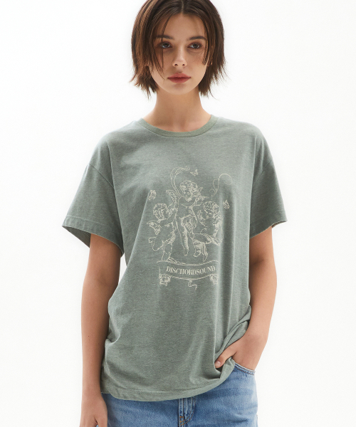 DISCHORDSOUND（ディスコードサウンド）の「ディスコードエンジェルT [ライトオリーブ]（Tシャツ/カットソー・レディース・その他・LARGE）」の5枚目の写真
