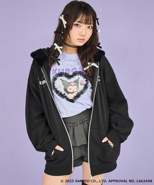 ANAP GｉRL（アナップガール）の「ANAP GiRL ×【 クロミ 】ファー耳付きフーディー ビッグ スウェット パーカー（パーカー・キッズ・ブラック・M/S/XS）」の3枚目の写真