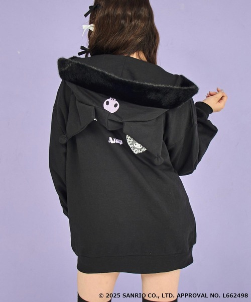 ANAP GｉRL（アナップガール）の「ANAP GiRL ×【 クロミ 】ファー耳付きフーディー ビッグ スウェット パーカー（パーカー・キッズ・ブラック・M/S/XS）」の4枚目の写真