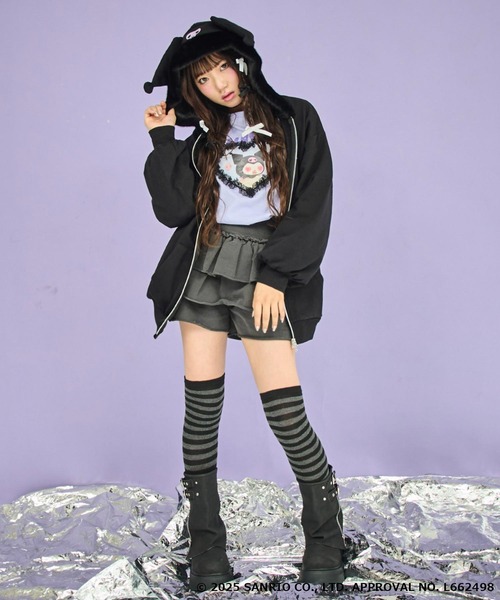 ANAP GｉRL（アナップガール）の「ANAP GiRL ×【 クロミ 】ファー耳付きフーディー ビッグ スウェット パーカー（パーカー・キッズ・ブラック・M/S/XS）」の9枚目の写真