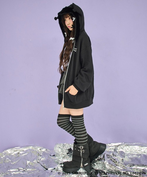 ANAP GｉRL（アナップガール）の「ANAP GiRL ×【 クロミ 】ファー耳付きフーディー ビッグ スウェット パーカー（パーカー・キッズ・ブラック・M/S/XS）」の10枚目の写真