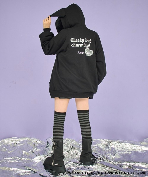 ANAP GｉRL（アナップガール）の「ANAP GiRL ×【 クロミ 】ファー耳付きフーディー ビッグ スウェット パーカー（パーカー・キッズ・ブラック・M/S/XS）」の11枚目の写真