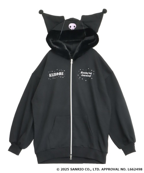 ANAP GｉRL（アナップガール）の「ANAP GiRL ×【 クロミ 】ファー耳付きフーディー ビッグ スウェット パーカー（パーカー・キッズ・ブラック・M/S/XS）」の14枚目の写真