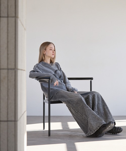 Spielio（シュピーリオ）の「【Spielio】Heart chain spray knit / ハートチェーンスプレーニット（ニット/セーター・メンズ・ブラック/グレー・S/M/L）」の8枚目の写真