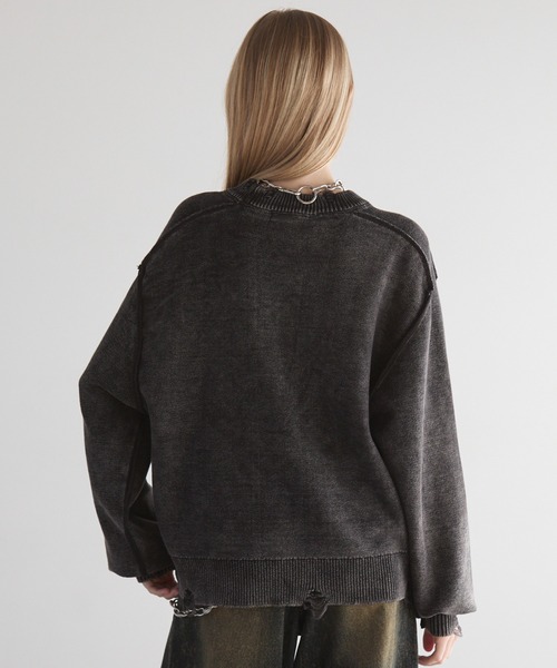 Spielio（シュピーリオ）の「【Spielio】Heart chain spray knit / ハートチェーンスプレーニット（ニット/セーター・メンズ・ブラック/グレー・S/M/L）」の22枚目の写真