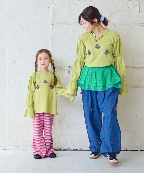 MARKEY'S(マーキーズ)の「スモッキングスリーブワッフルカットソー/おとな(Tシャツ/カットソー・レディース・イエロー/オフホワイト/グレー・160cm)」の10枚目の写真