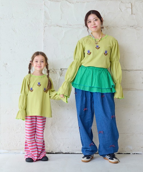 MARKEY'S(マーキーズ)の「スモッキングスリーブワッフルカットソー/おとな(Tシャツ/カットソー・レディース・イエロー/オフホワイト/グレー・160cm)」の11枚目の写真