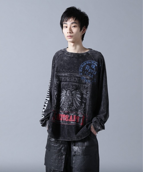 DANKE SCHON(ダンケシェーン)の「DankeSchon/ダンケシェーン/CHEMICAL RAGLAN LST STEMPEL(Tシャツ/カットソー・メンズ・ブラック・M/L)」の2枚目の写真