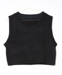 メランジニットクロップドベスト
