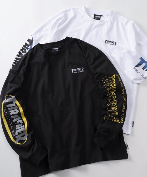 THRASHER(スラッシャー)の「【70】【THRASHER/スラッシャー】ワンポイント刺繍 アームロゴ バックプリント ロングスリーブTシャツ(Tシャツ/カットソー・メンズ・ホワイト/ホワイト系その他/ホワイト系その他2/ブラック/ブラック系その他/ブラック系その他2/アッシュグレー/グレー系その他/グレー系その他2・M/L/XL)」の4枚目の写真