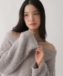 チュールヤーンオフショルニット 639617