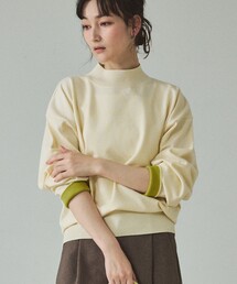 qualite（カリテ）の「バイカラーハイネックプルオーバー/冬服/オフィスカジュアル/スウェット/モックネック/カラーブロッキング（ニット/セーター）」