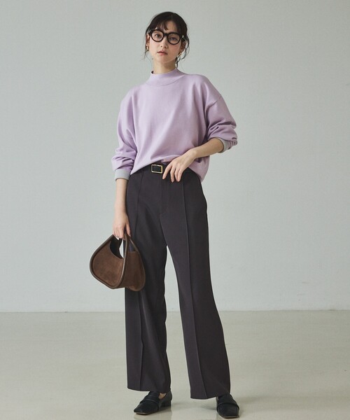 qualite(カリテ)の「バイカラーハイネックプルオーバー/冬服/オフィスカジュアル(ニット/セーター・レディース・アイボリー/ベージュ/ラベンダー・フリー)」の16枚目の写真