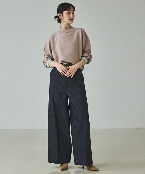 qualite(カリテ)の「バイカラーハイネックプルオーバー/冬服/オフィスカジュアル(ニット/セーター・レディース・アイボリー/ベージュ/ラベンダー・フリー)」の18枚目の写真