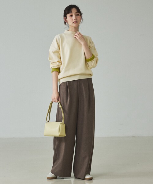 qualite(カリテ)の「バイカラーハイネックプルオーバー/冬服/オフィスカジュアル(ニット/セーター・レディース・アイボリー/ベージュ/ラベンダー・フリー)」の22枚目の写真