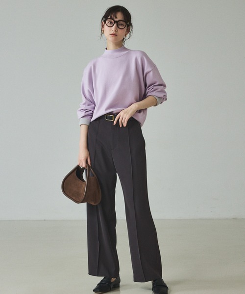 qualite（カリテ）の「バイカラーハイネックプルオーバー/冬服/オフィスカジュアル/スウェット/モックネック/カラーブロッキング（ニット/セーター・レディース・アイボリー/ベージュ/ラベンダー・フリー）」の21枚目の写真