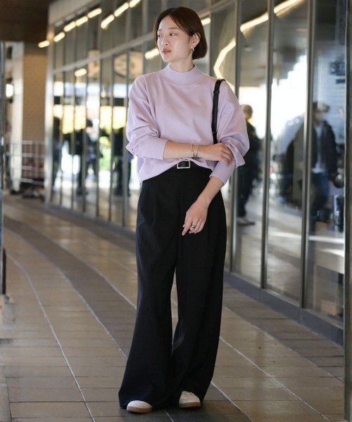 qualite(カリテ)の「バイカラーハイネックプルオーバー/冬服/オフィスカジュアル(ニット/セーター・レディース・アイボリー/ベージュ/ラベンダー・フリー)」の9枚目の写真