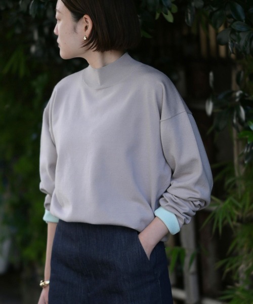 qualite(カリテ)の「バイカラーハイネックプルオーバー/冬服/オフィスカジュアル(ニット/セーター・レディース・アイボリー/ベージュ/ラベンダー・フリー)」の15枚目の写真