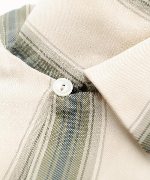 schott（ショット）の「Schott/ショット/STRIPE SS SHIRT/ストライプ 半袖 シャツ（シャツ/ブラウス・メンズ・ベージュ/ブラック・2XL/XL/L/M）」の17枚目の写真