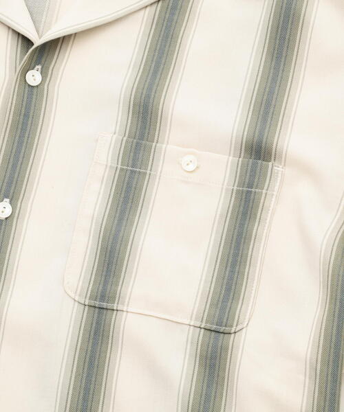 schott（ショット）の「Schott/ショット/STRIPE SS SHIRT/ストライプ 半袖 シャツ（シャツ/ブラウス・メンズ・ベージュ/ブラック・2XL/XL/L/M）」の18枚目の写真