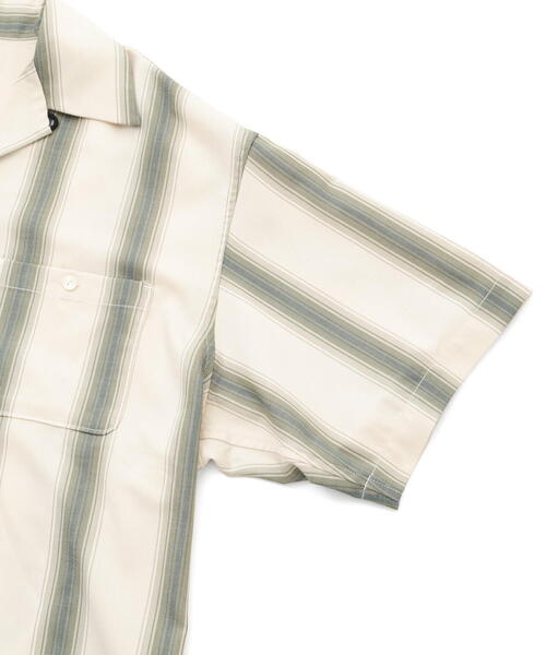 schott（ショット）の「Schott/ショット/STRIPE SS SHIRT/ストライプ 半袖 シャツ（シャツ/ブラウス・メンズ・ベージュ/ブラック・2XL/XL/L/M）」の19枚目の写真