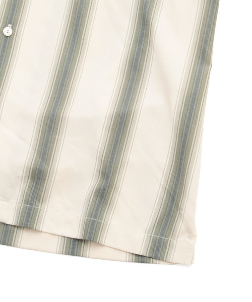 schott（ショット）の「Schott/ショット/STRIPE SS SHIRT/ストライプ 半袖 シャツ（シャツ/ブラウス・メンズ・ベージュ/ブラック・2XL/XL/L/M）」の11枚目の写真