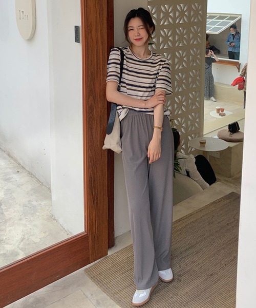 meJane（ミージェーン）の「イージーストレート カラーパンツ（その他パンツ・レディース・セージグリーン/アッシュグレー/スモークピンク/シアン/ブラック・L/M）」の14枚目の写真