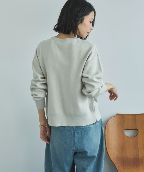 Doux archives（ドゥアルシーヴ）の「ニットジャケット（カーディガン/ボレロ・レディース・チャコールグレー/グレイッシュベージュ/ネイビー・FREE）」の8枚目の写真