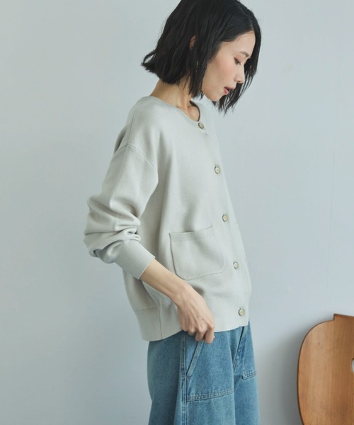 Doux archives（ドゥアルシーヴ）の「ニットジャケット（カーディガン/ボレロ・レディース・チャコールグレー/グレイッシュベージュ/ネイビー・FREE）」の9枚目の写真