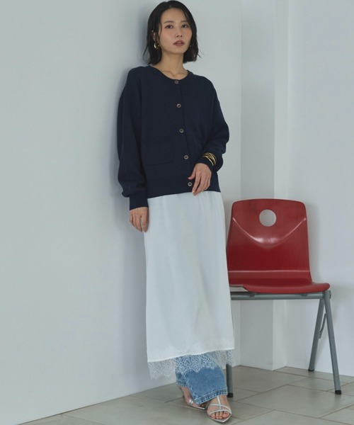 Doux archives（ドゥアルシーヴ）の「ニットジャケット（カーディガン/ボレロ・レディース・チャコールグレー/グレイッシュベージュ/ネイビー・FREE）」の10枚目の写真