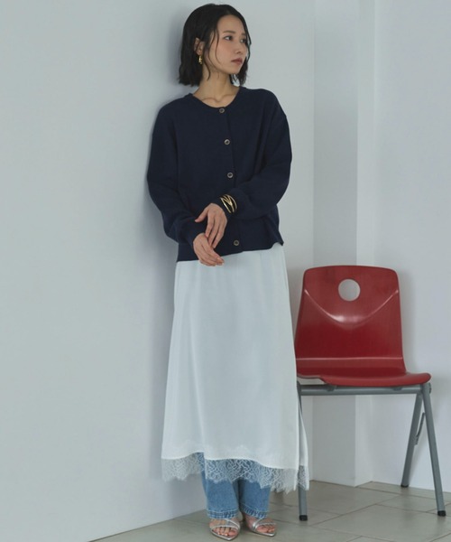 Doux archives（ドゥアルシーヴ）の「ニットジャケット（カーディガン/ボレロ・レディース・チャコールグレー/グレイッシュベージュ/ネイビー・FREE）」の11枚目の写真