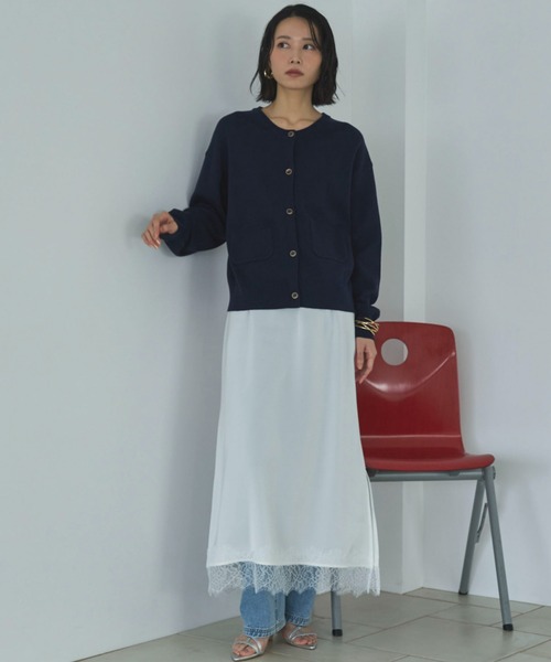 Doux archives（ドゥアルシーヴ）の「ニットジャケット（カーディガン/ボレロ・レディース・チャコールグレー/グレイッシュベージュ/ネイビー・FREE）」の12枚目の写真