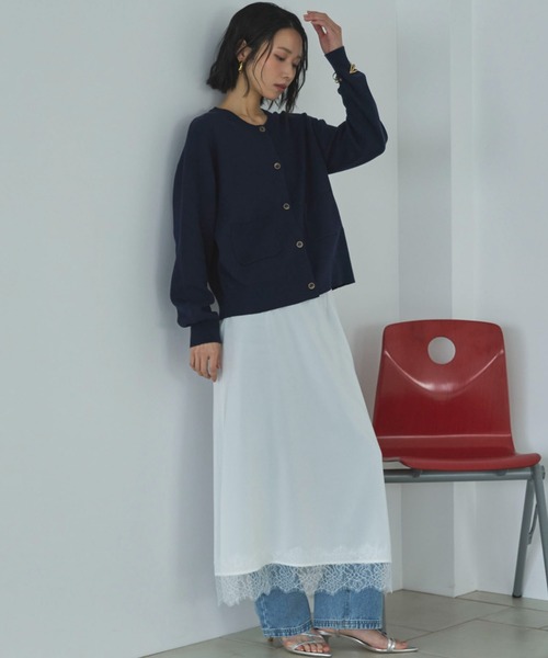 Doux archives（ドゥアルシーヴ）の「ニットジャケット（カーディガン/ボレロ・レディース・チャコールグレー/グレイッシュベージュ/ネイビー・FREE）」の13枚目の写真