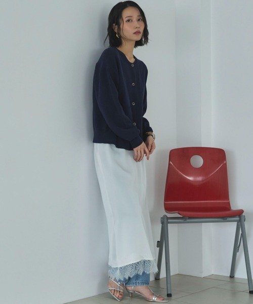 Doux archives（ドゥアルシーヴ）の「ニットジャケット（カーディガン/ボレロ・レディース・チャコールグレー/グレイッシュベージュ/ネイビー・FREE）」の14枚目の写真