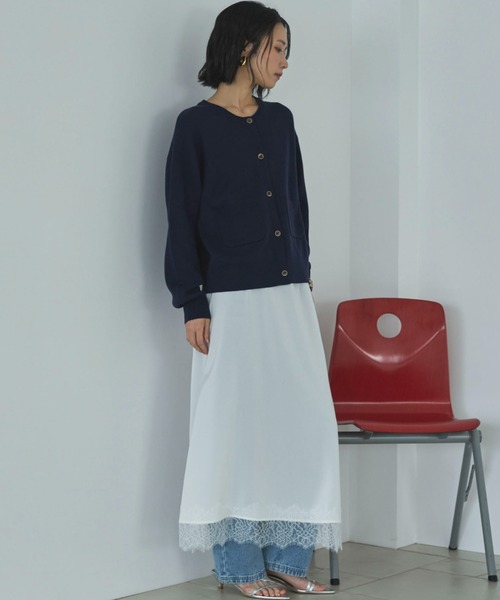 Doux archives（ドゥアルシーヴ）の「ニットジャケット（カーディガン/ボレロ・レディース・チャコールグレー/グレイッシュベージュ/ネイビー・FREE）」の15枚目の写真