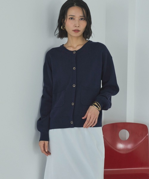 Doux archives（ドゥアルシーヴ）の「ニットジャケット（カーディガン/ボレロ・レディース・チャコールグレー/グレイッシュベージュ/ネイビー・FREE）」の18枚目の写真