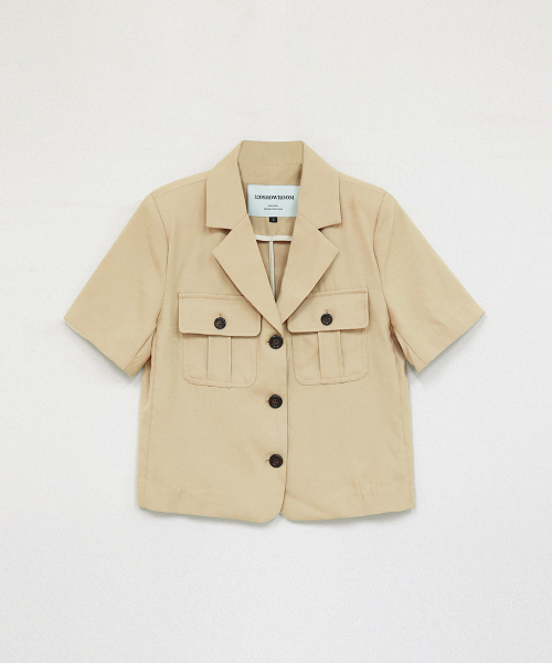 320SHOWROOM（320ショールーム）の「Utility Collar Short Sleeve Pocket Jacket Butter beige（その他アウター・レディース・その他・SMALL/MEDIUM）」の5枚目の写真