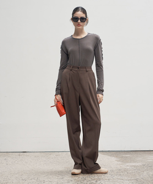 320SHOWROOM(320ショールーム)の「Stitch see-through long sleeve Charcoal(Tシャツ/カットソー・レディース・その他・FREE)」の2枚目の写真