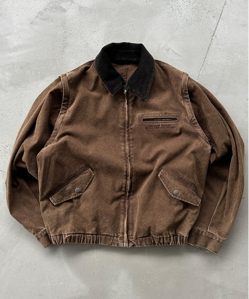 kutir(クティール)の「3WAY VINTAGELIKE DRAWCODE DUCK BLOUSON/3wayヴィンテージライクドローコードダックブルゾン(ブルゾン・メンズ・ブラック/ブラウン/ボルドー・MEDIUM/LARGE)」の2枚目の写真