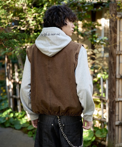 kutir(クティール)の「3WAY VINTAGELIKE DRAWCODE DUCK BLOUSON/3wayヴィンテージライクドローコードダックブルゾン(ブルゾン・メンズ・ブラック/ブラウン/ボルドー・MEDIUM/LARGE)」の15枚目の写真