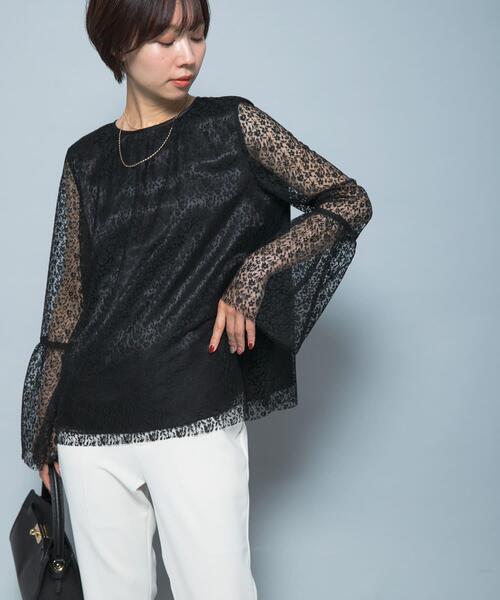 URBAN RESEARCH ROSSO WOMEN（アーバンリサーチ　ロッソ）の「フレアスリーブレースブラウス（シャツ/ブラウス・レディース・ホワイト/ブラック/ブルー系その他・FREE）」の3枚目の写真