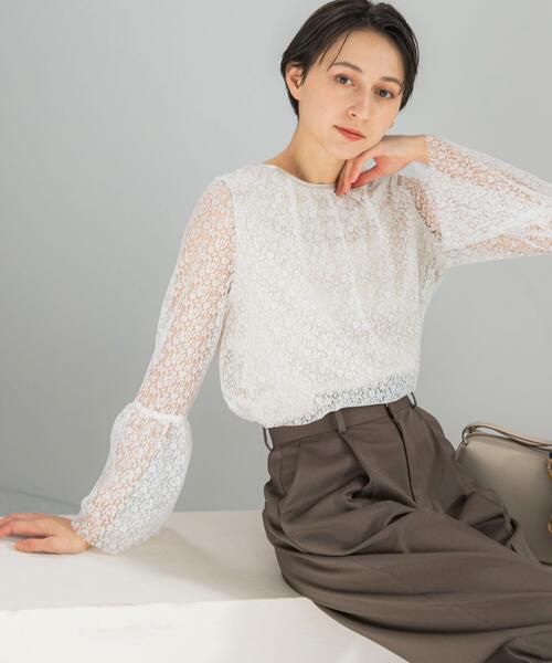 URBAN RESEARCH ROSSO WOMEN（アーバンリサーチ　ロッソ）の「フレアスリーブレースブラウス（シャツ/ブラウス・レディース・ホワイト/ブラック/ブルー系その他・FREE）」の7枚目の写真