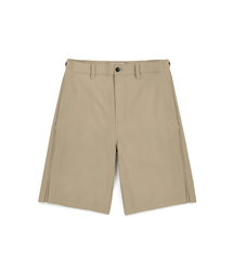 Pleated Bermuda Short - Beige
