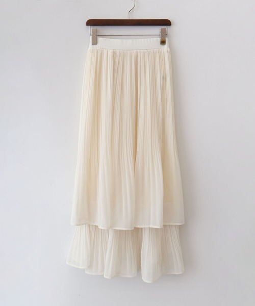 SpRay（スプレイ）の「シアープリーツティアードスカート（スカート・レディース・ブラック/アイボリー・FREE）」の15枚目の写真