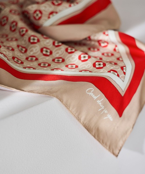 studio CLIP(スタディオクリップ)の「ツイルプリントスカーフ(ストール/ショール・レディース・グリーン/レッド/アイボリー/ベージュ・FREE)」の7枚目の写真