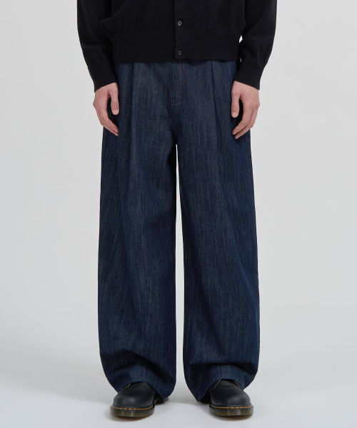 TOFFEE(トフィー)の「ワンタックローデニムパンツ (インディゴ)(デニムパンツ・メンズ・その他・SMALL/MEDIUM/LARGE/X-LARGE)」の1枚目の写真
