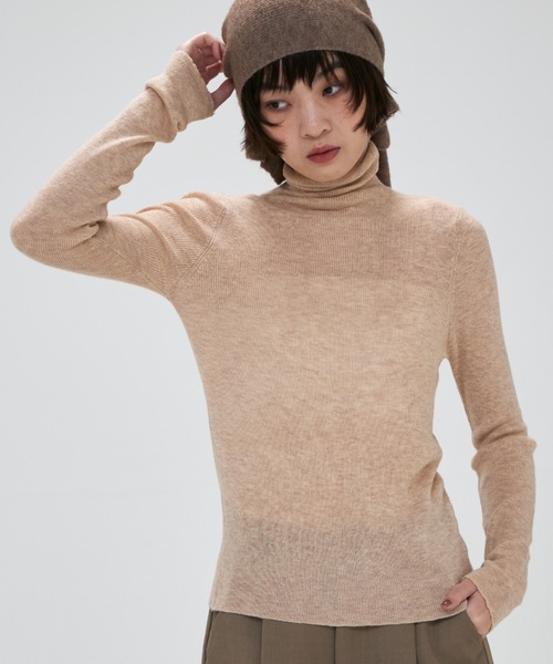 full/fill.(フルフィル)の「turtle neck besic knit / タートルネックベーシックニット(ニット/セーター・レディース・ナチュラル/ブラウン/アイボリー/イエロー/グレー/ピンク・FREE)」の3枚目の写真